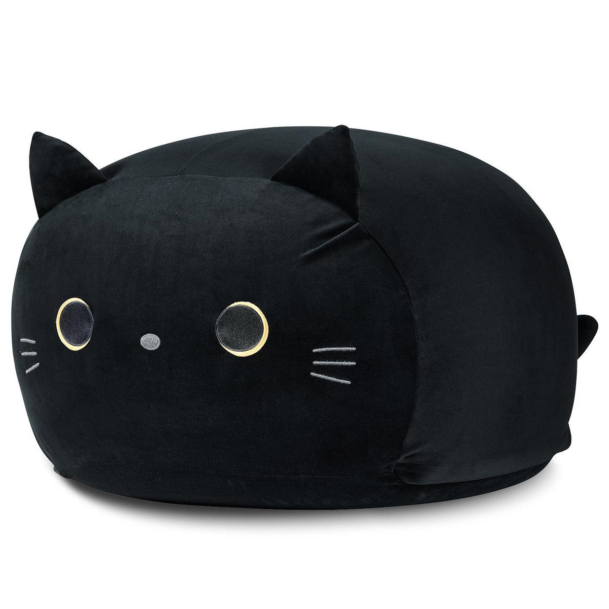 Black cat stuffed animal storage bean bag chair cover for kids(ONLY COVER)