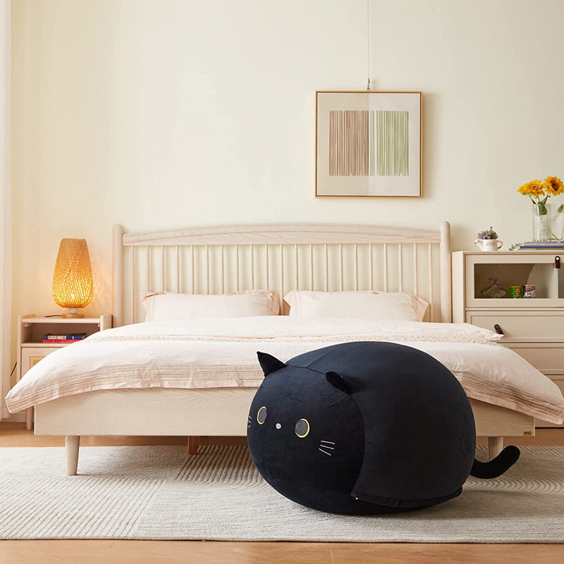Black cat stuffed animal storage bean bag chair cover for kids(ONLY COVER)